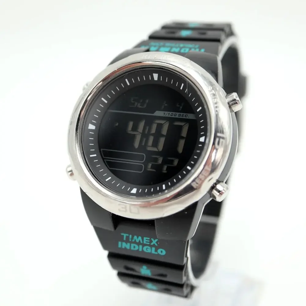 Relic by Fossil Black Digital Watch 42mm Alarm Chrono Timer w New Battery